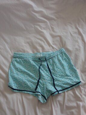 Volage Sleep Shorts Blue Floral Cotton Blend Size Small